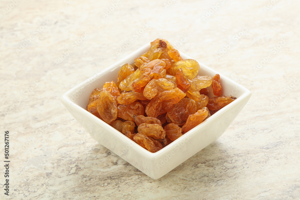 Sweet yellow raisin in the bowl Sweet yellow raisin in the bowl