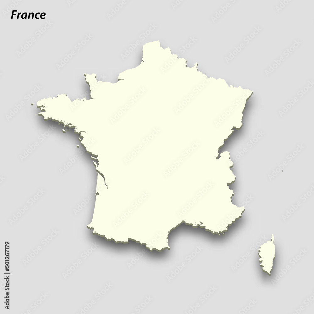 3d isometric map of France isolated with shadow 3d isometric map of France isolated with shadow