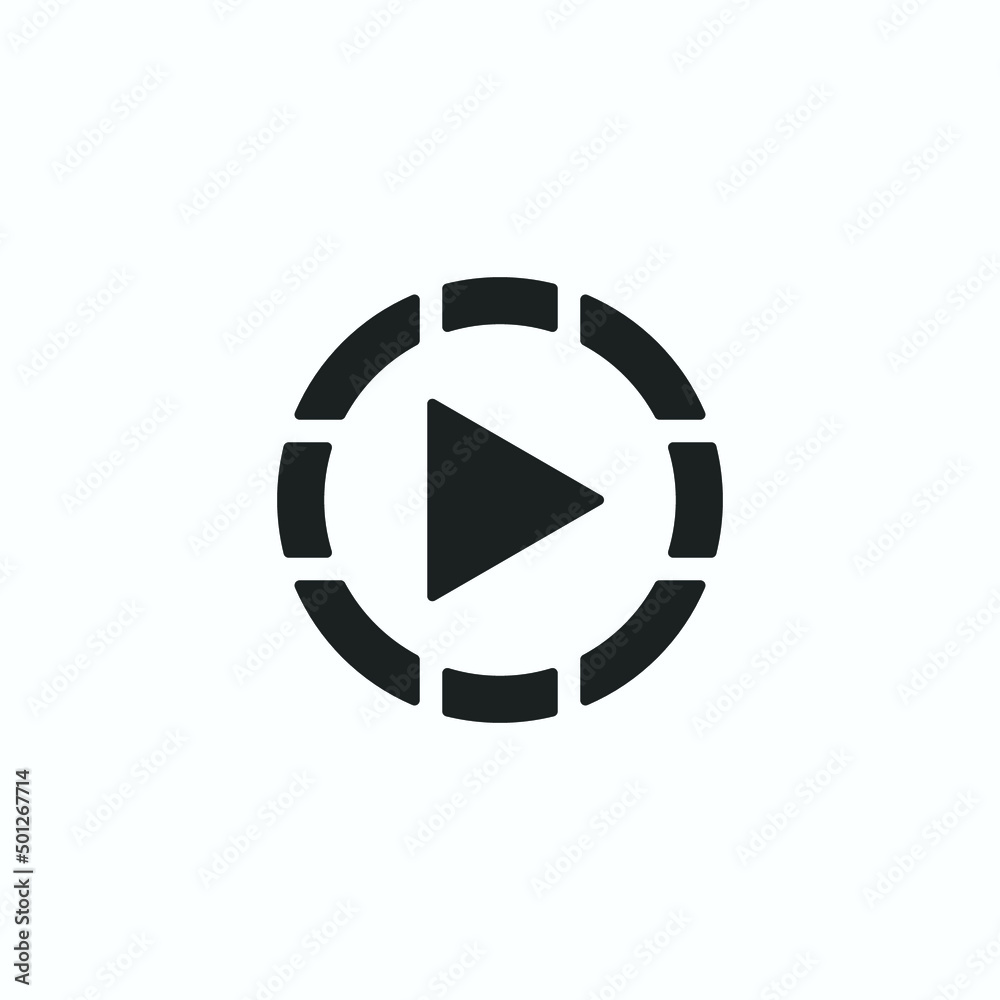 Play button icon in trendy flat style isolated on grey background. Play symbol for your web site design, logo, app, UI. Vector illustration Play button icon in trendy flat style isolated on grey background. Play symbol for your web site design, logo, app, UI. Vector illustration
