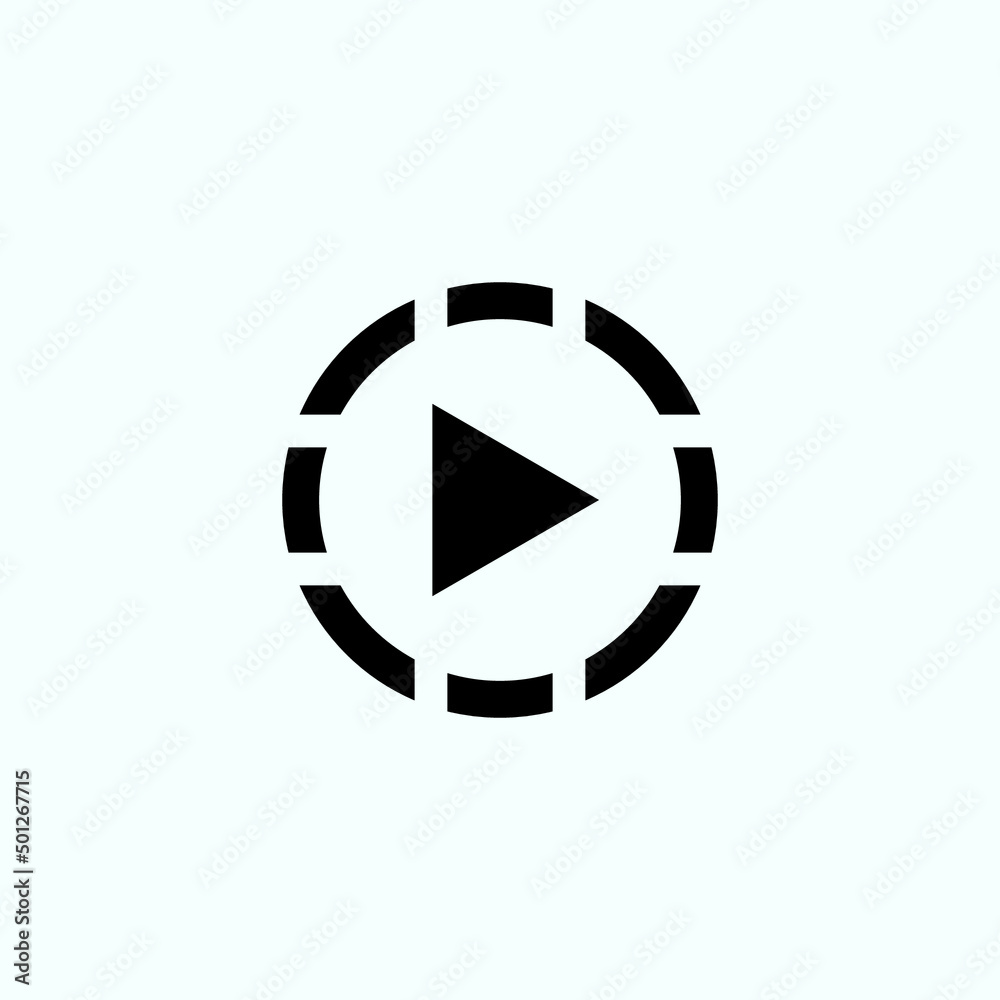 Play button icon in trendy flat style isolated on grey background. Play symbol for your web site design, logo, app, UI. Vector illustration Play button icon in trendy flat style isolated on grey background. Play symbol for your web site design, logo, app, UI. Vector illustration