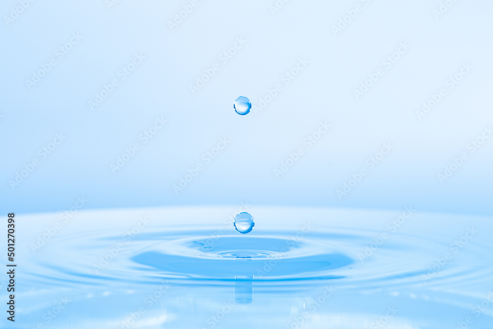 Drop hitting surface of water close-up Drop hitting surface of water close-up