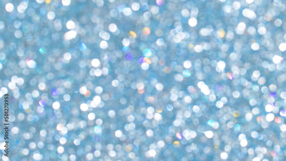 abstract Blue Bokeh Festive Sparkling Lights Background
