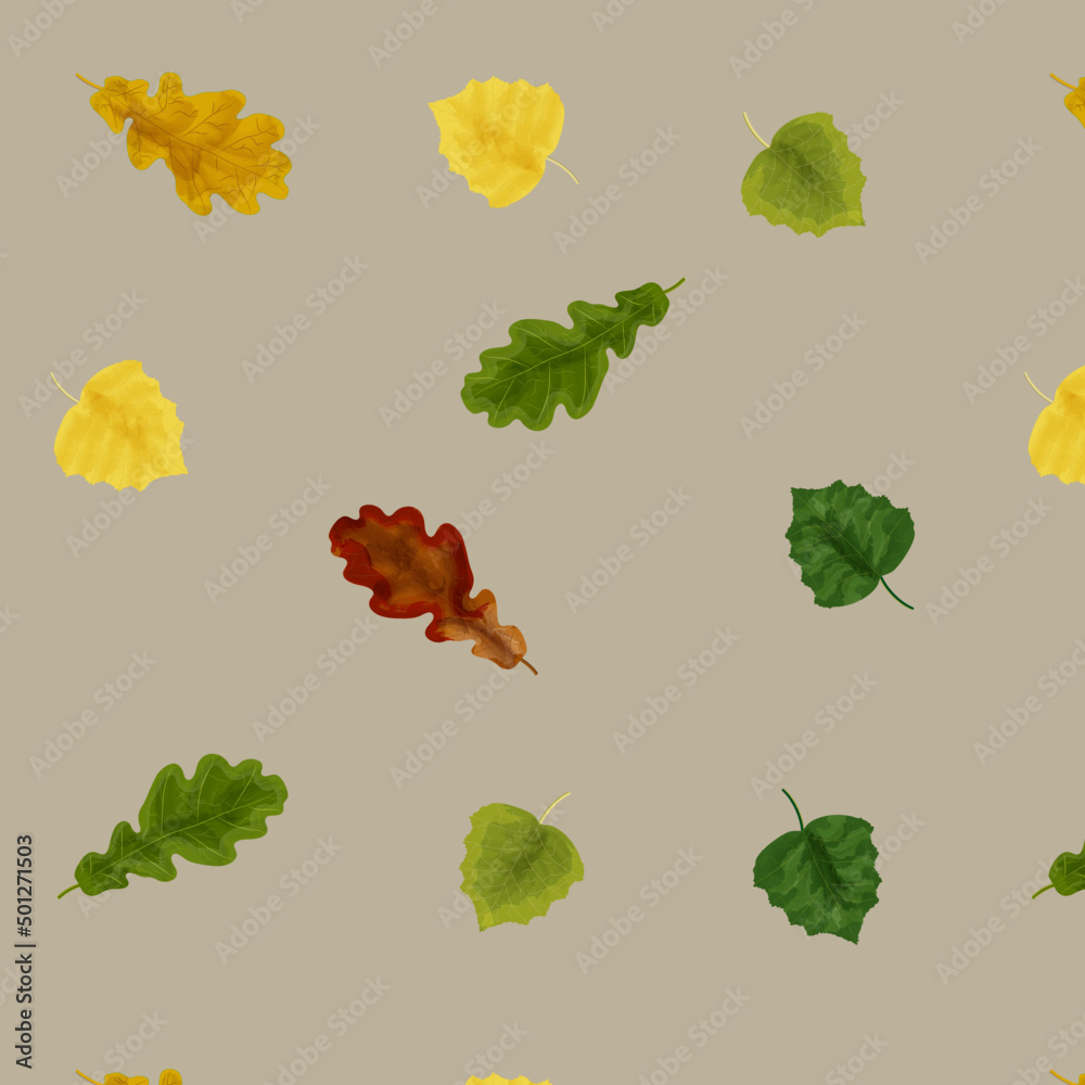 © Alina - seamless pattern of oak and birch leaves © Alina - seamless pattern of oak and birch leaves