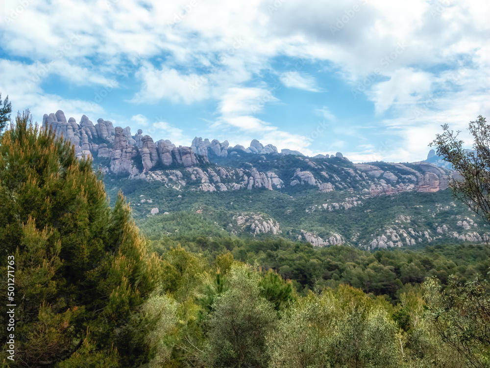 Rocks on Montserrat mountain in Spain