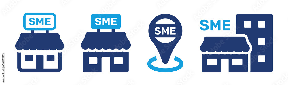 SME - Small and medium-sized enterprises icon vector illustration. vector  de Stock | Adobe Stock