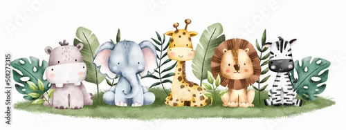 Obraz Akwarela, zwierzęta Safari