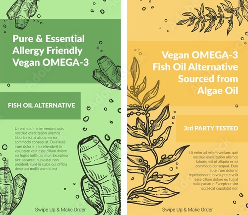 Pure an essential vegan omega 3 algae oil set