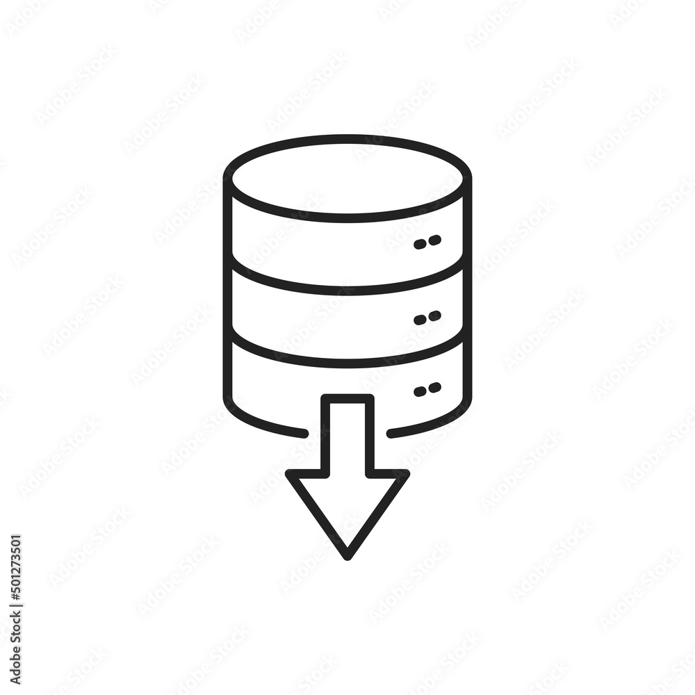 Source data from the database icon. High quality black vector illustration. Source data from the database icon. High quality black vector illustration.