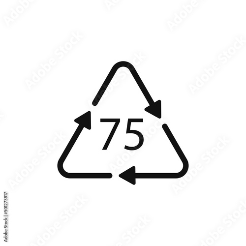 Low Lead Glass. Glass recycling code 75 GL. Vector illustration