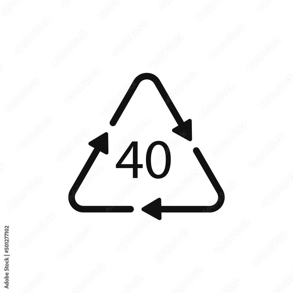 Plastic recycling symbol FE 40, Wrapping Plastic. Vector Illustration Plastic recycling symbol FE 40, Wrapping Plastic. Vector Illustration
