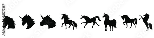 Unicorn icon vector set. horse illustration sign collection. magic animal symbol or logo.