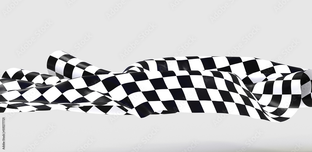 Obraz premium Checkered flag, race flag background 3d.