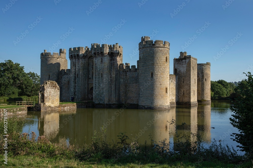 Medieval Bodiam castle. England. United Kingdom. Kent.