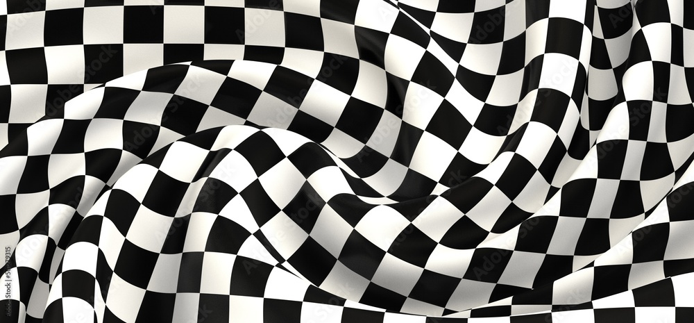 Obraz premium Checkered flag, race flag background 3d.