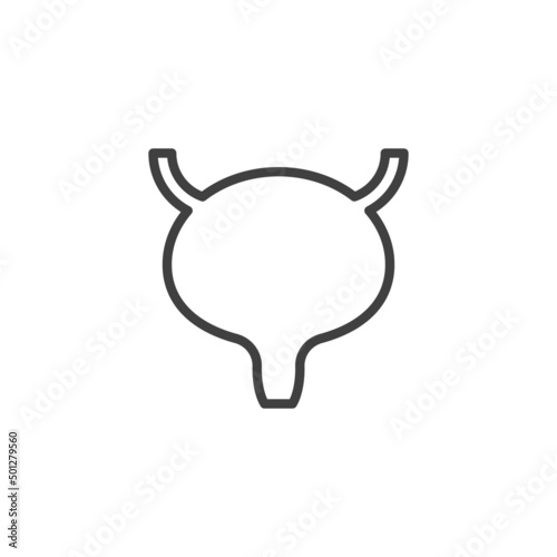 Human bladder line icon