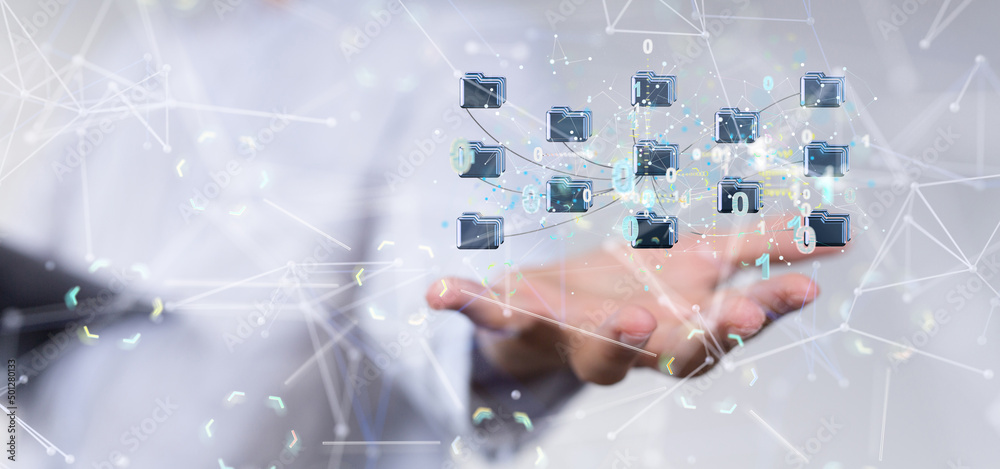 Data cloud storage network from lines, triangles and particle style design. Data cloud storage network from lines, triangles and particle style design.