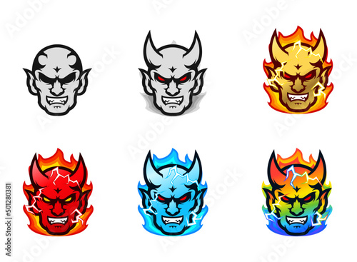devil badge emotes collection. can be used for twitch youtube. set illustration
