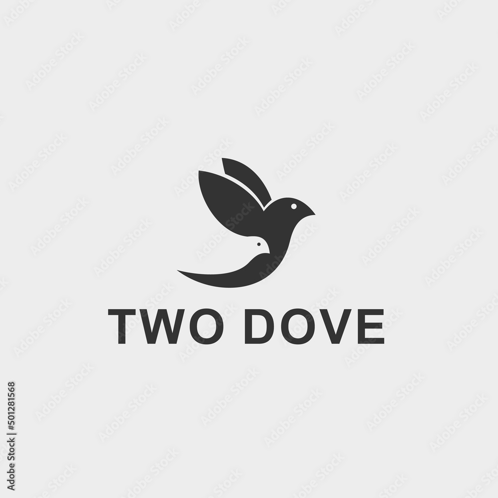 Naklejka premium two dove logo or bird logo