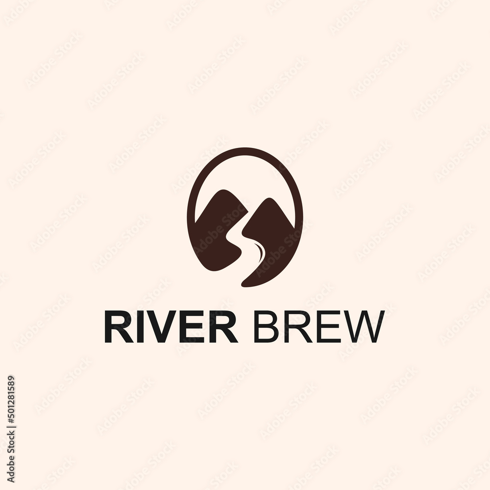 river coffee logo or cafe logo