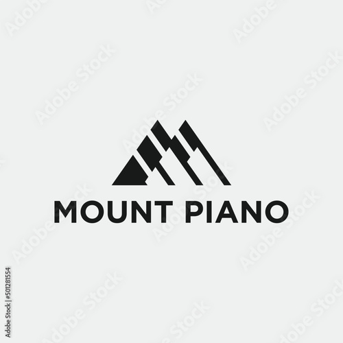 piano mountain logo or music logo