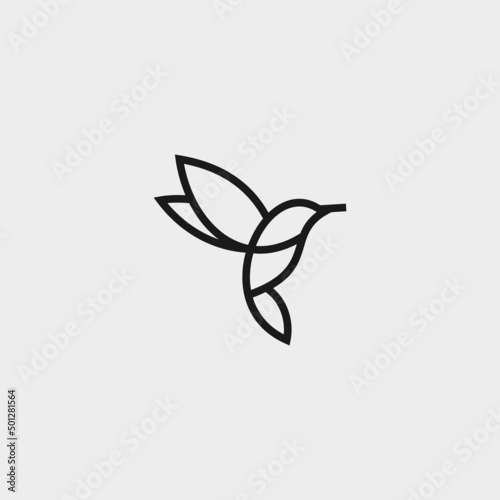 line hummingbird logo or bird logo