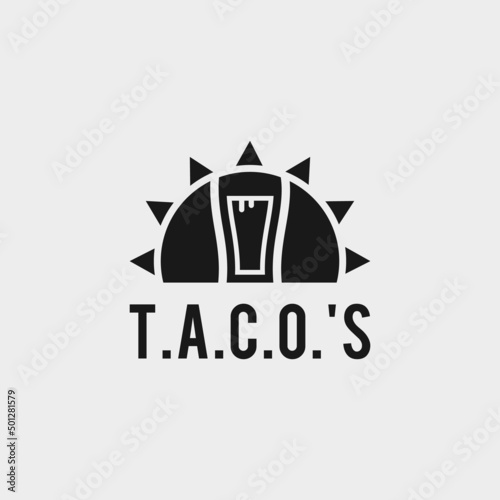 tacos beer logo or restaurant logo