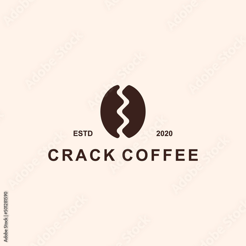 cracked coffee logo or cafe logo