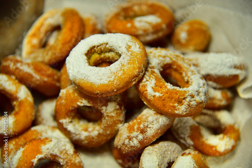 A pile of homemade donuts from South America