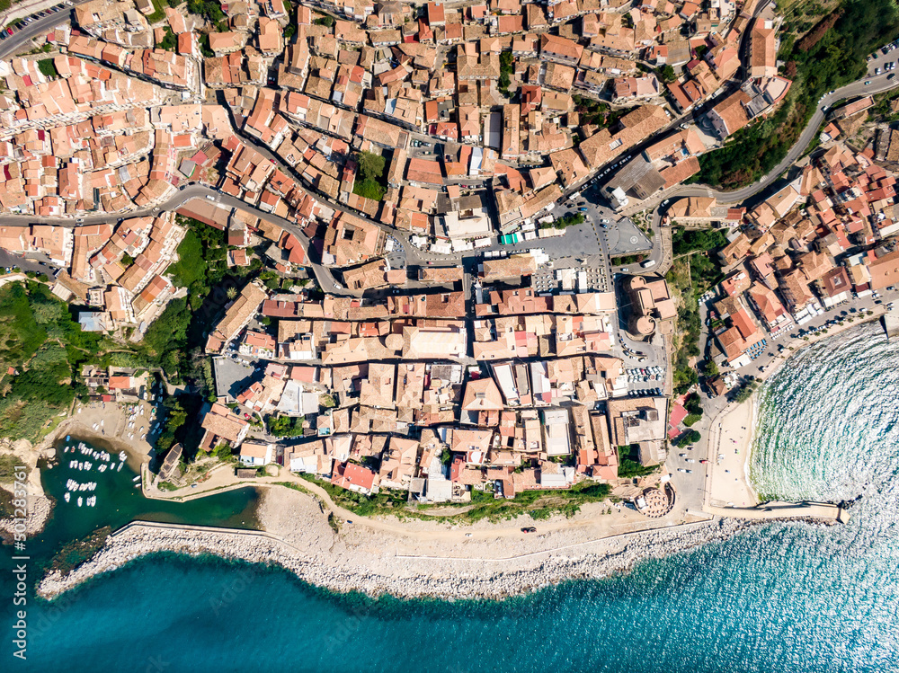 Obraz premium Pizzo Calabro, Calabria, Italy. Aerial drone view.