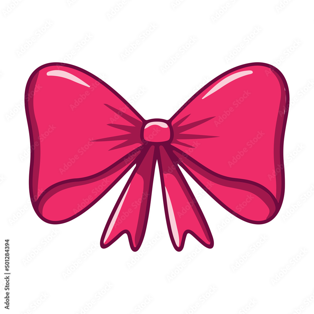 Red festive bow isolated illustration. Vector on a white background Red festive bow isolated illustration. Vector on a white background