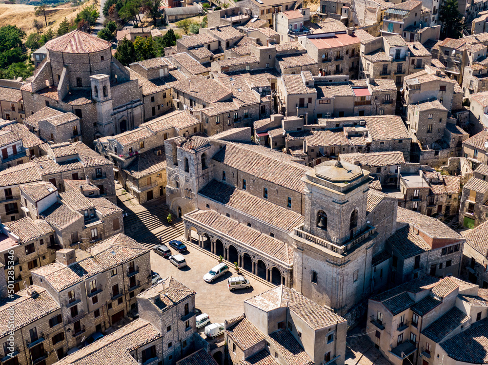 Petralia Soprana, Sicily, Italy. Aerial drone view.