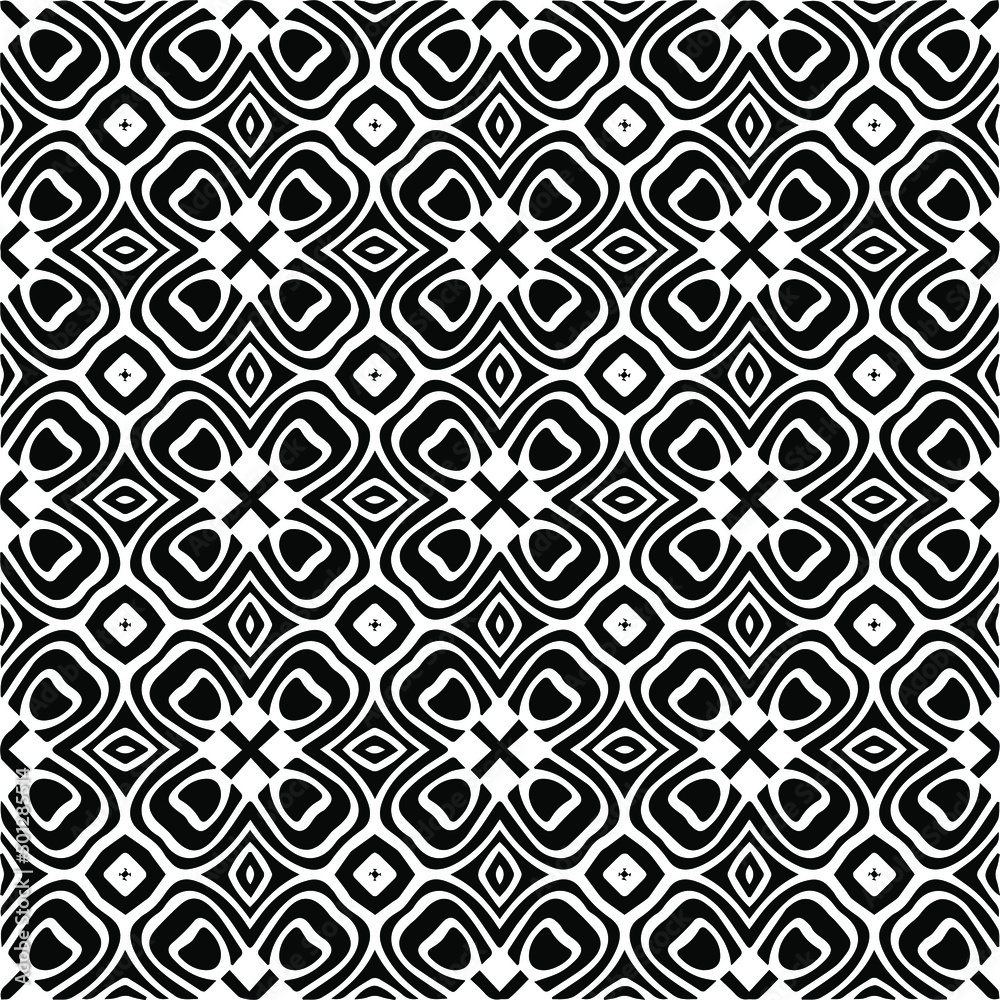 
Vector monochrome pattern, Abstract texture for fabric print, card, table cloth, furniture, banner, cover, invitation, decoration, wrapping.seamless repeating pattern.Black and 
white color.