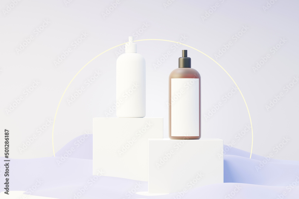 3d render of blank cosmetics skincare product or packaging for mock up. Beauty soap and spa concept. Lotion oil moisture for skin health. Premium and luxury design for branding. 3d render of blank cosmetics skincare product or packaging for mock up. Beauty soap and spa concept. Lotion oil moisture for skin health. Premium and luxury design for branding.