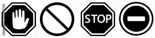 Traffic stop vector icon set. Stop illustration sign collection. warning symbol or logo.