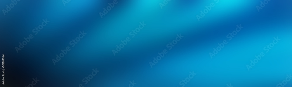 Wide photo of glowing background in duotone gradient 80s medium persian blue. New side design blue. Smooth wall and texture.