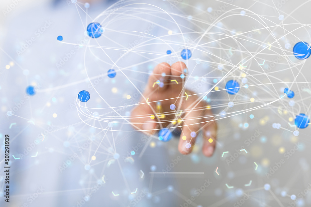 Global network. Blockchain. 3D illustration. Neural networks and artificial intelligence. Abstract Global network. Blockchain. 3D illustration. Neural networks and artificial intelligence. Abstract