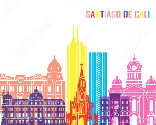 Santiago de cali skyline poster
