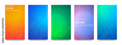 Set of colorful backgrounds for social media stories.