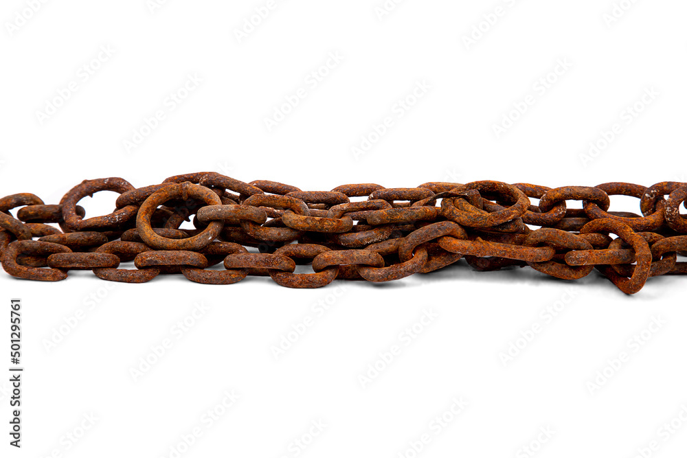 Obraz premium rusty chain isolated on white background