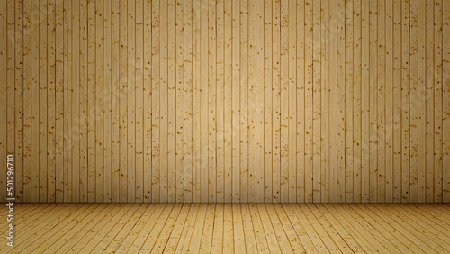 Fototapeta Naklejka Na Ścianę i Meble -  Concept or conceptual vintage or grungy brown background of natural wood or wooden old texture floor and wall as a retro pattern layout. A 3d illustration metaphor to time, material, emptiness,  age 