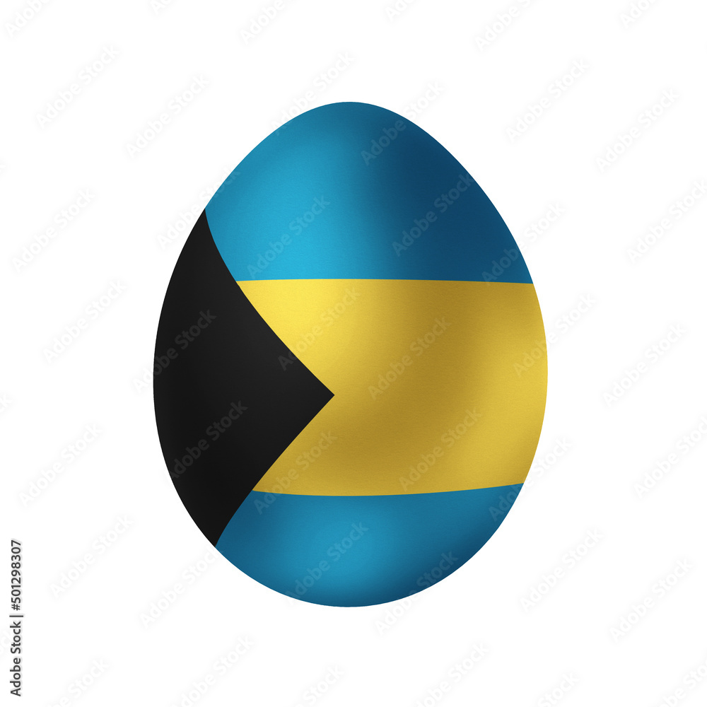 New life symbol. Clip art in colors of national flag. Egg on white background. Bahamas