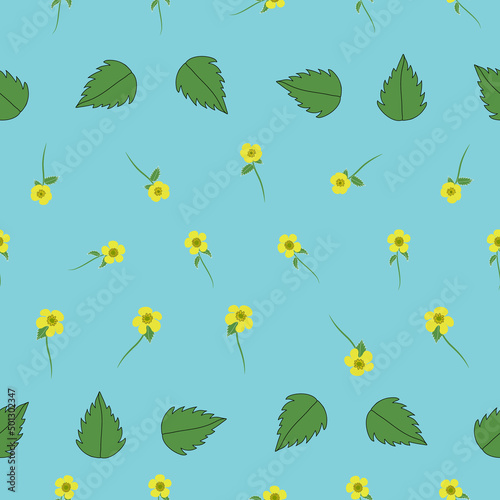 Floral buttercup seamless vector pattern design background