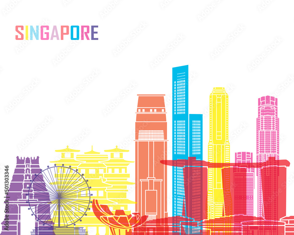 Fototapeta premium Singapore skyline poster