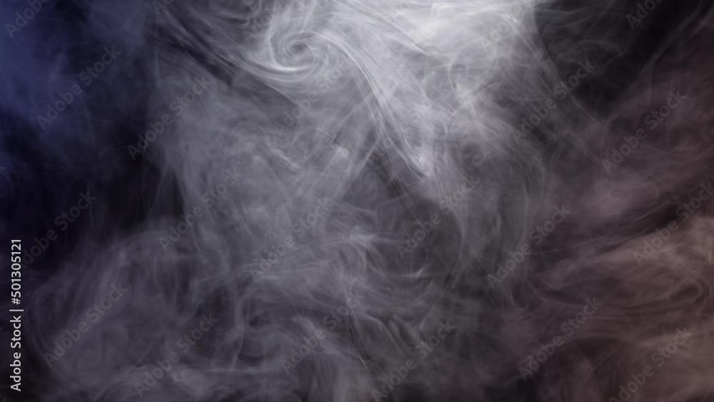 Smoke billowing over a black background.