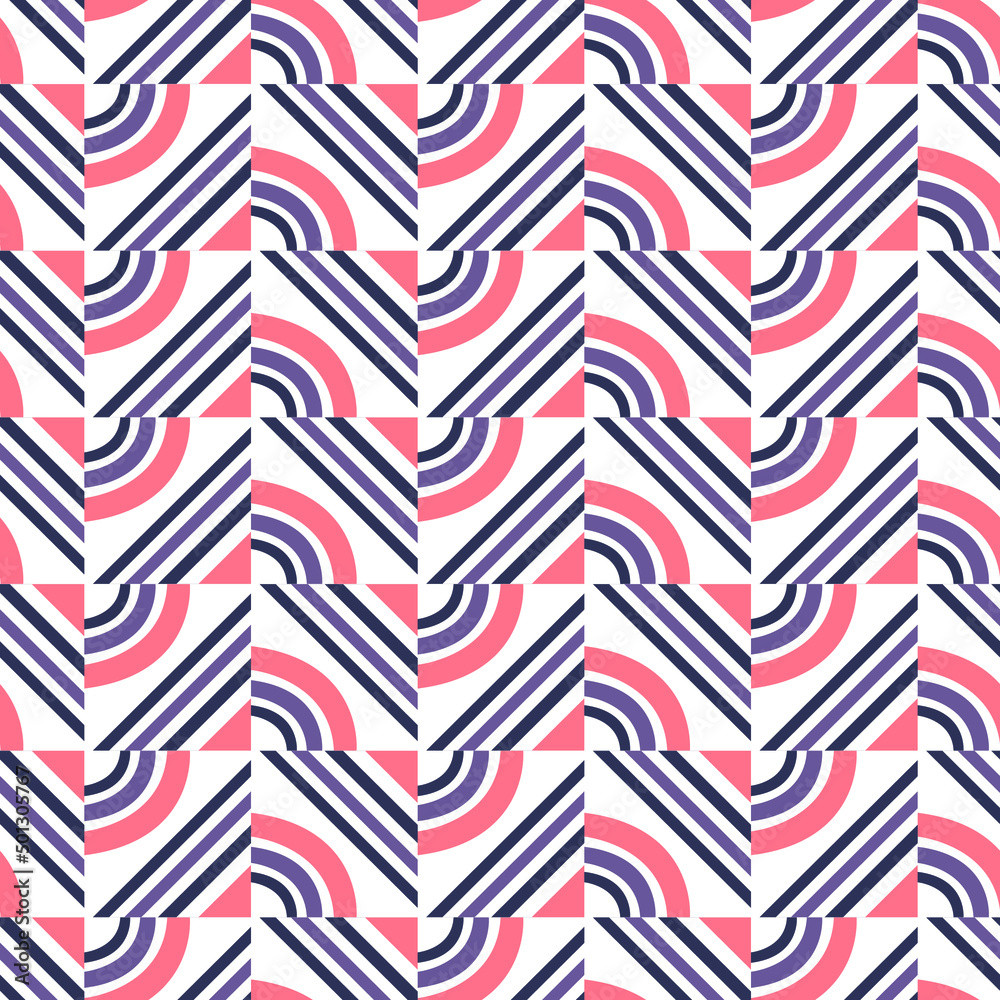 pink and blue abstract geometric seamless repeat pattern