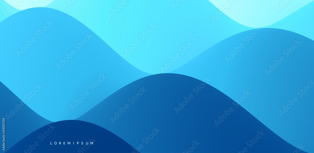 Water surface. Blue abstract background. Trendy liquid design. Vector illustration for banners, flyers and presentation.