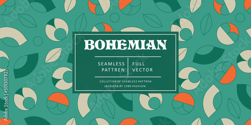 Modern minimalist abstract illustration pattern. Creative collage contemporary seamless pattern. Fashionable template for design. Bohemian style