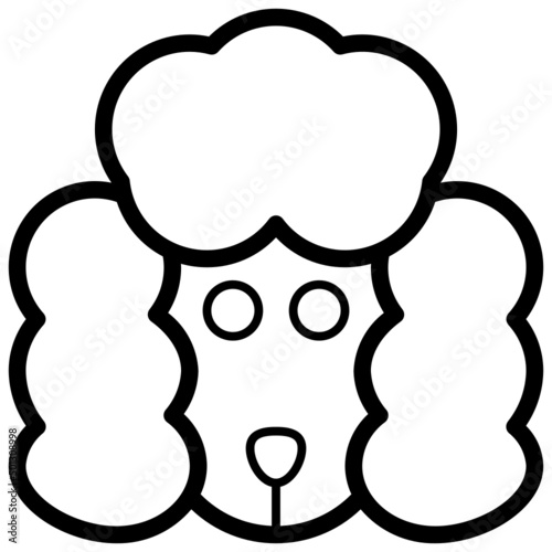 French Poodle line icon,linear,outline,graphic,illustration