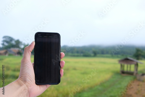 Technology smart farming agriculture concept