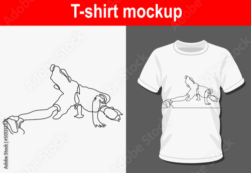 Graphic t-shirt design,break dancer ,vector illustration for t-shirt.